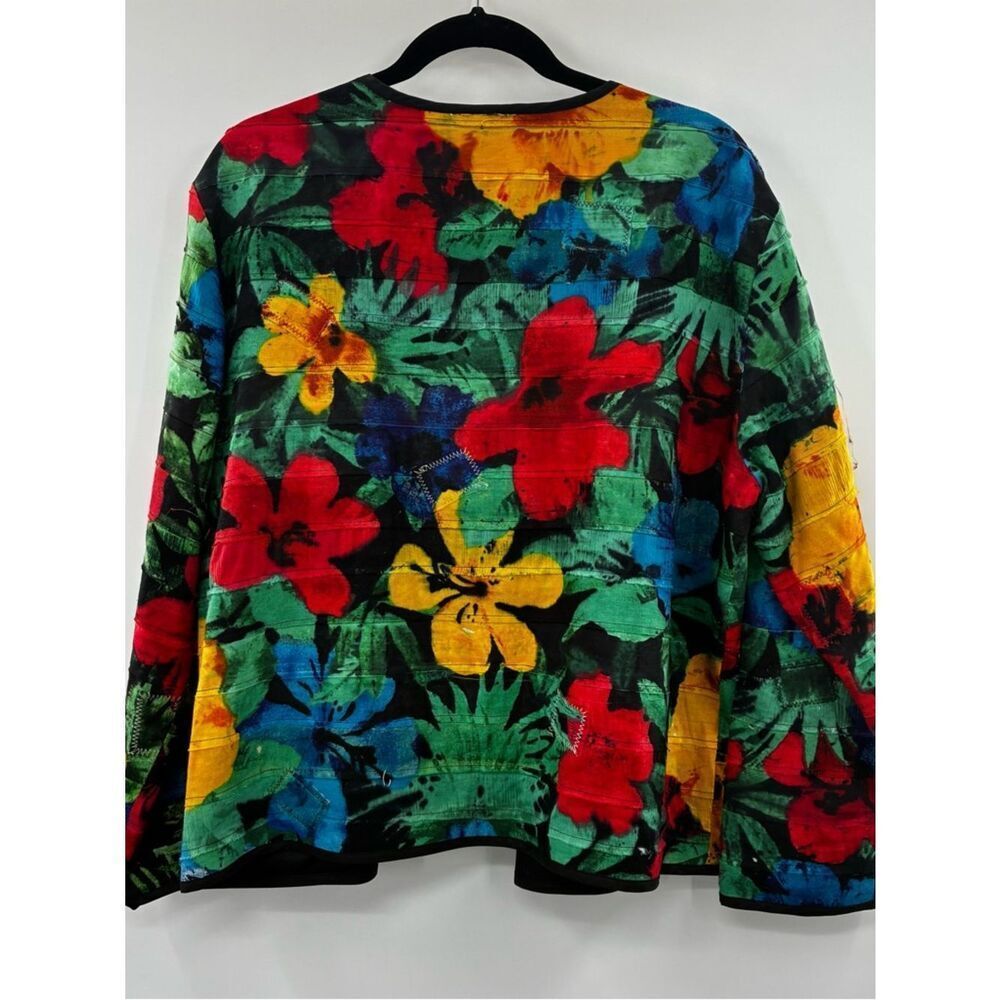 3For$20 Chico's Colorful Floral Open Jacket size:2 - Picture 3 of 3